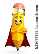 Super Pencil Character Super Pencil Character