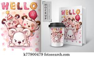 teddy beer, poster, en, merchandising