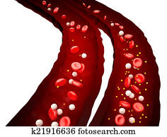 דם, זרום, -, נורמלי, כנגד, סוכרת