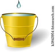 apenas, um, gota, em, a, balde, vetorial