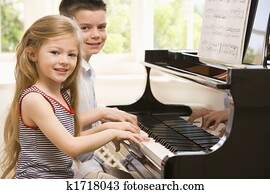 Brother And Sister Playing Piano Brother And Sister Playing Piano