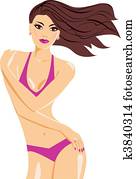 Brunette in a burgundy bikini Brunette in a burgundy bikini