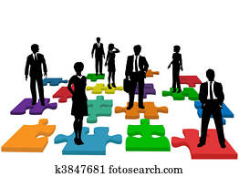 Business people human resources team puzzle Business people human resources team puzzle