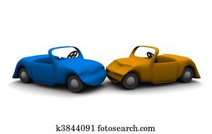 Car accident. 3d rendered illustration. Car accident. 3d rendered illustration.