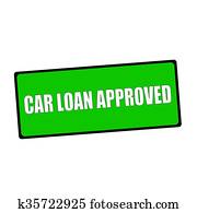 car loan approved wording on rectangular Green signs