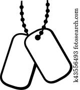 Chain with military tag Chain with military tag