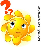 Cute Summer Sun thinking Cute Summer Sun thinking