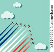 espetáculo ar, para, comemorar, a, nacional, dia, de, frança