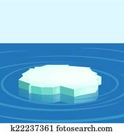 floe, in, dass, sea., Winter., vektor, illustration. floe, in, dass, sea., Winter., vektor, illustration.