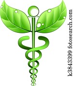 medicina alternativa, símbolo, vetorial