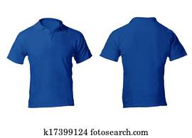 Men's Blank Blue Polo Shirt Template