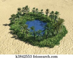 oásis, em, a, deserto
