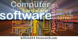 software, palavra, nuvem, caixa, pacote