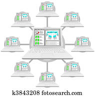 Webinar, -, rede, de, ligado, computadores