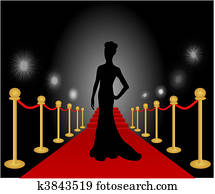 Woman Posing Red Carpet Vector Woman Posing Red Carpet Vector