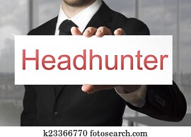 איש עסקים, להחזיק, לבן, חתום, צייד כשרונות