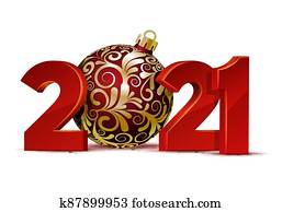 מספרים אדומים, עצב, של, כרטיס של דש, עם, אדום, כדור של חג ההמולד