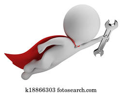 3d, קטן, אנשים, -, נפלא, מכונאי