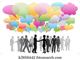 affär, social, media, nätverk, anförande, bubblar, företag