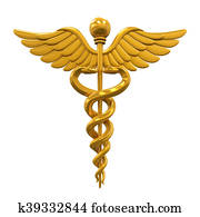 Golden Caduceus Medical Symbol Golden Caduceus Medical Symbol