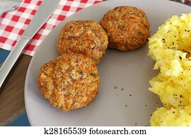 rissoles on the plate