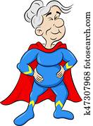 senior super heroine with cape senior super heroine with cape