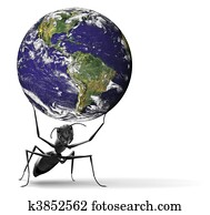 small ant lifting heavy blue earth small ant lifting heavy blue earth