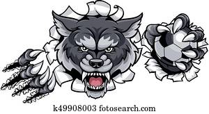 זאב, כדורגל, קמיע, לשבור, רקע