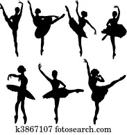 Ballet dancers silhouettes Ballet dancers silhouettes