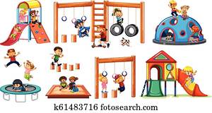 Children on playground equipment Children on playground equipment