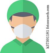 Doctor face vector illustration.