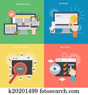 Element of web development concept icon in flat design Element of web development concept icon in flat design