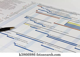 Gantt Chart with Pen on Left