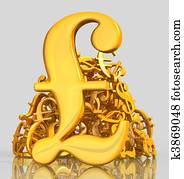 Golden pound symbol