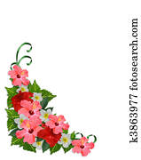 Tropical Flowers corner border Tropical Flowers corner border