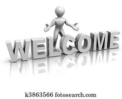 גברים, עם, טקסט, קבלת פנים