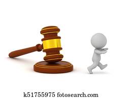 3d, personagem, funcionar afastado, de, a, lei, como, gavel madeira