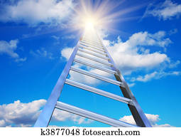 escadaria, para, a, céu