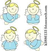 baby, änglar, sätta