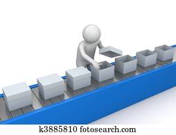 Conveyor quality control - Workers collection Conveyor quality control - Workers collection