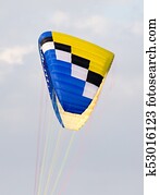 extreme sport parachute in the sky