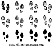 Receding footprints Clip Art | k14301697 | Fotosearch