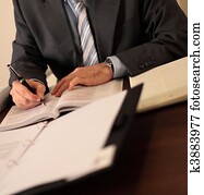 hombre de negocios, trabajando