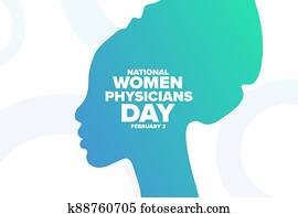לאומי, נשים, רופאים, day., פברואר, 3., חופשה, concept., דפוסית, ל, background,, banner,, card,, פוסטר, עם, טקסט, inscription., וקטור, eps10, illustration.