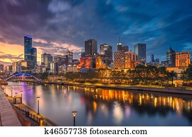 עיר, של, melbourne.