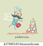 רופא ילדים, זבובים, ל, a, ילד חולה