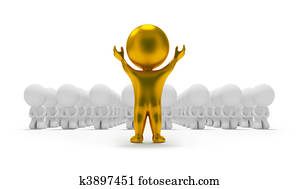 3d, קטן, אנשים, -, סגוד, an, אליל
