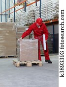 arbejder, ind, opmagasinere