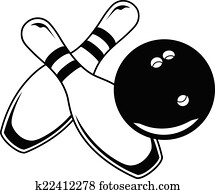 Bowling Ball With Two Pins - Graphi Bowling Ball With Two Pins - Graphi