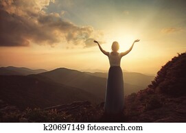 elogiar, em, anoitecer